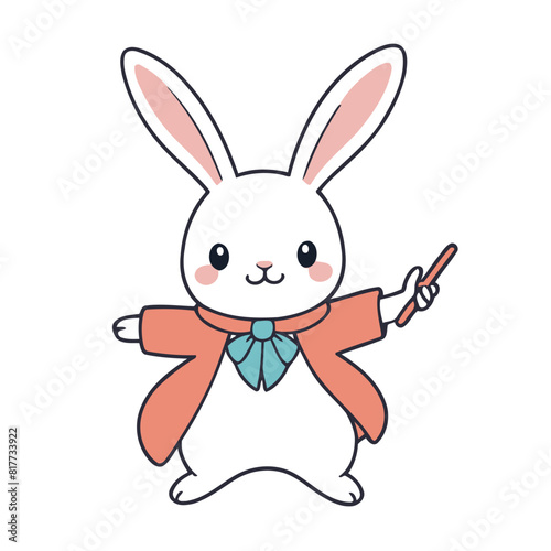 Vector illustration of a playful Bunny for preschoolers' storytime