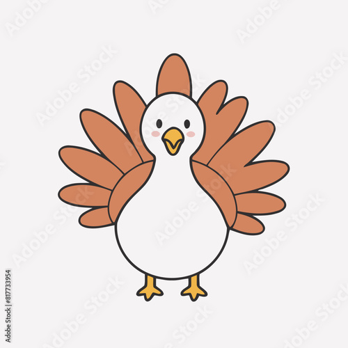 Cute Turkey for early readers' adventure books vector illustration