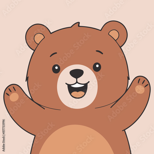 Vector illustration of a cute Bear for toddlers books