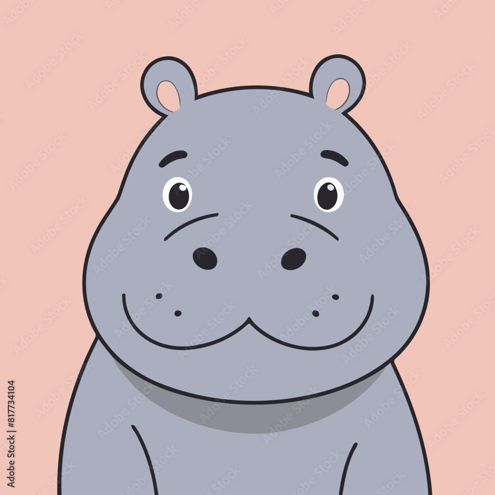 Vector illustration of a cute Hippo for children Vector illustration of a cute Hippo for children