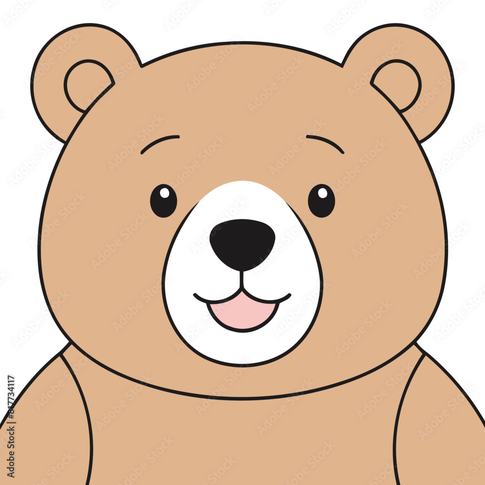 Obraz premium Cute vector illustration of a Bear for kids