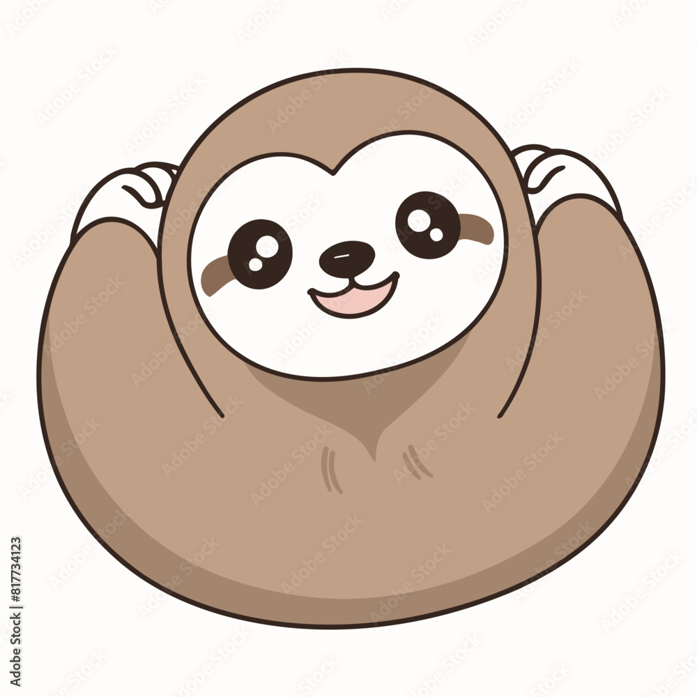 Fototapeta premium Vector illustration of a cute Sloth for kids story book