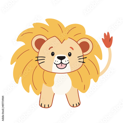 Cute Lion for toddlers story books vector illustration