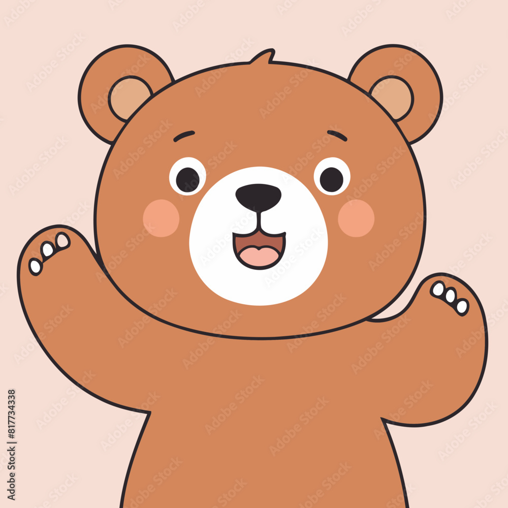 Fototapeta premium Cute vector illustration of a Bear for toddlers story books