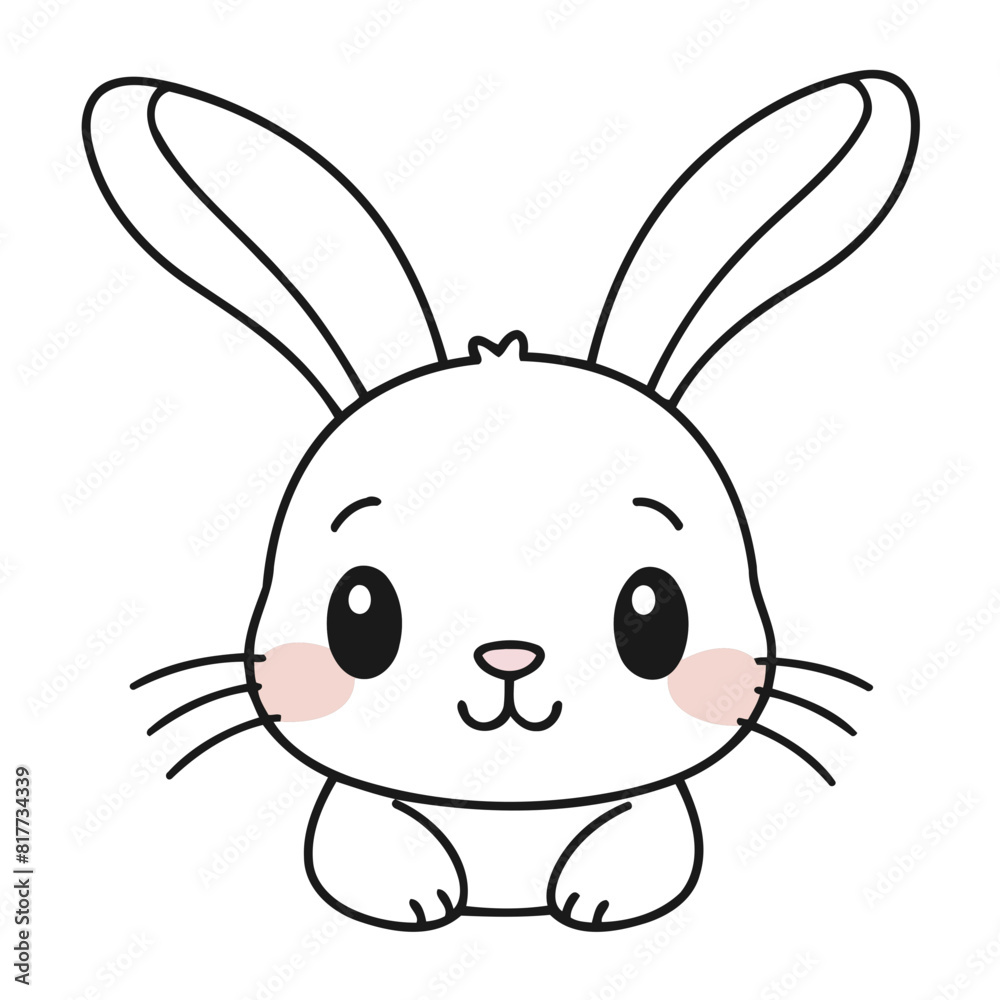 Cute Bunny for toddlers' learning books vector illustration Cute Bunny for toddlers' learning books vector illustration