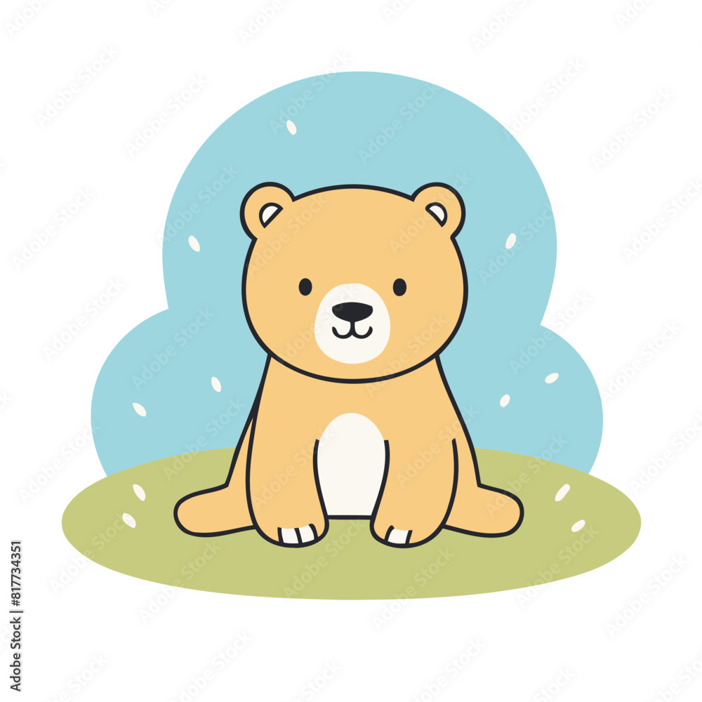 Fototapeta premium Cute PolarBear for kids' storybook vector illustration