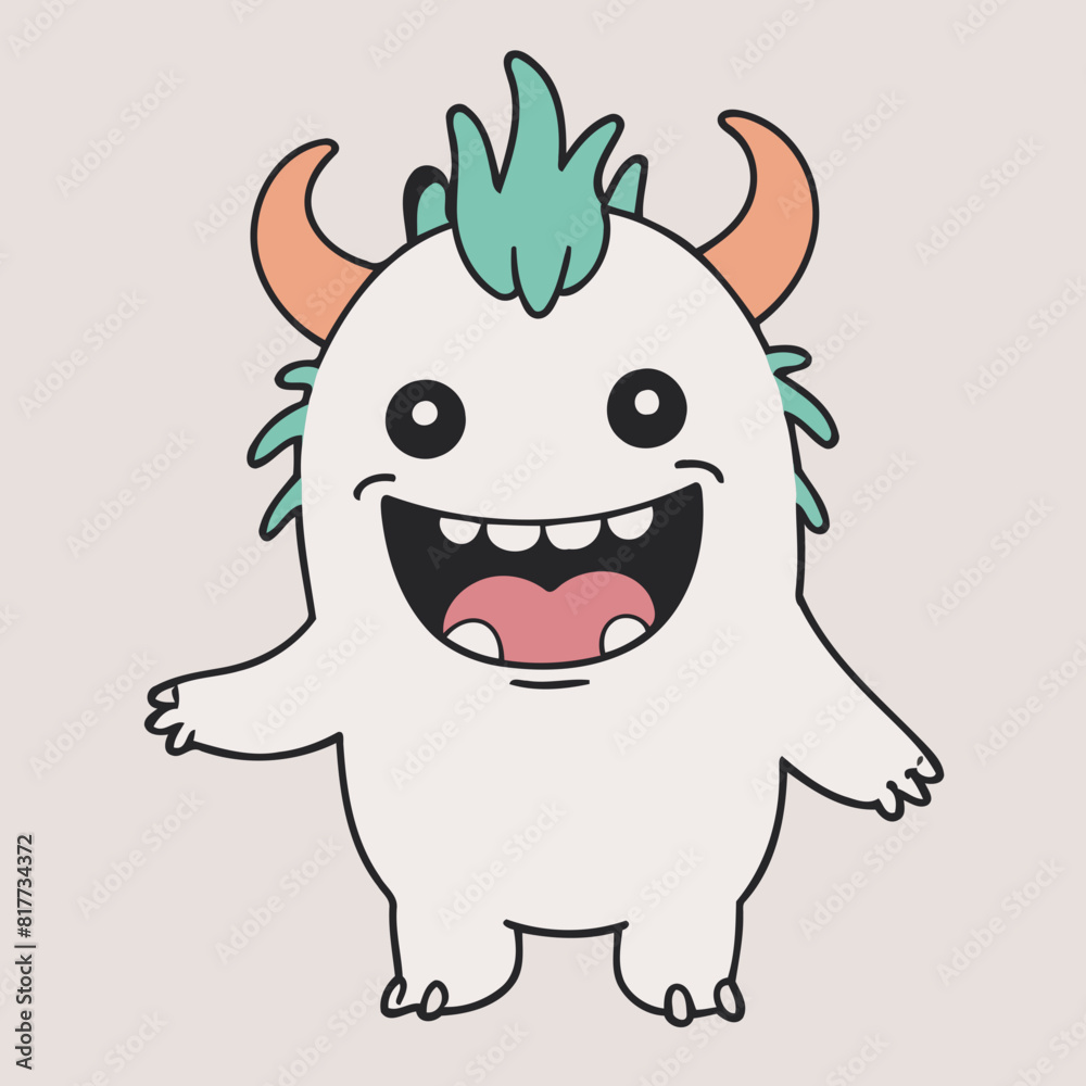 Cute vector illustration of a Monster for early readers' delight Cute vector illustration of a Monster for early readers' delight