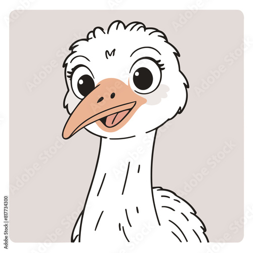 Cute Ostrich vector illustration for little ones' bedtime routines