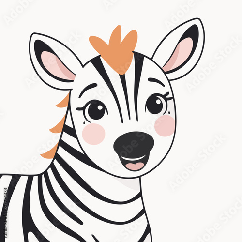 Cute Zebra for kids' storytelling vector illustration