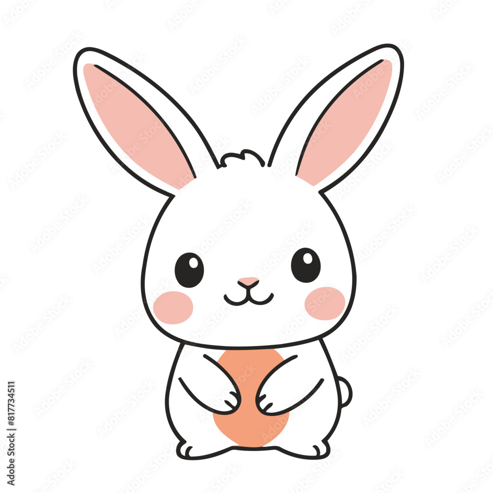 Cute Rabbit for toddlers' learning books vector illustration Cute Rabbit for toddlers' learning books vector illustration