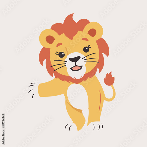Cute vector illustration of a Lion for youngsters' imaginative stories