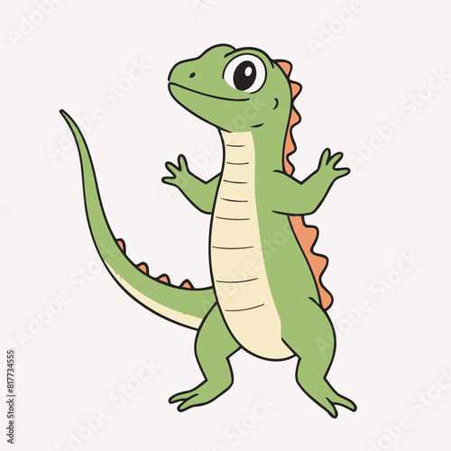 Vector illustration of a delightful Lizard for early readers  enjoyment