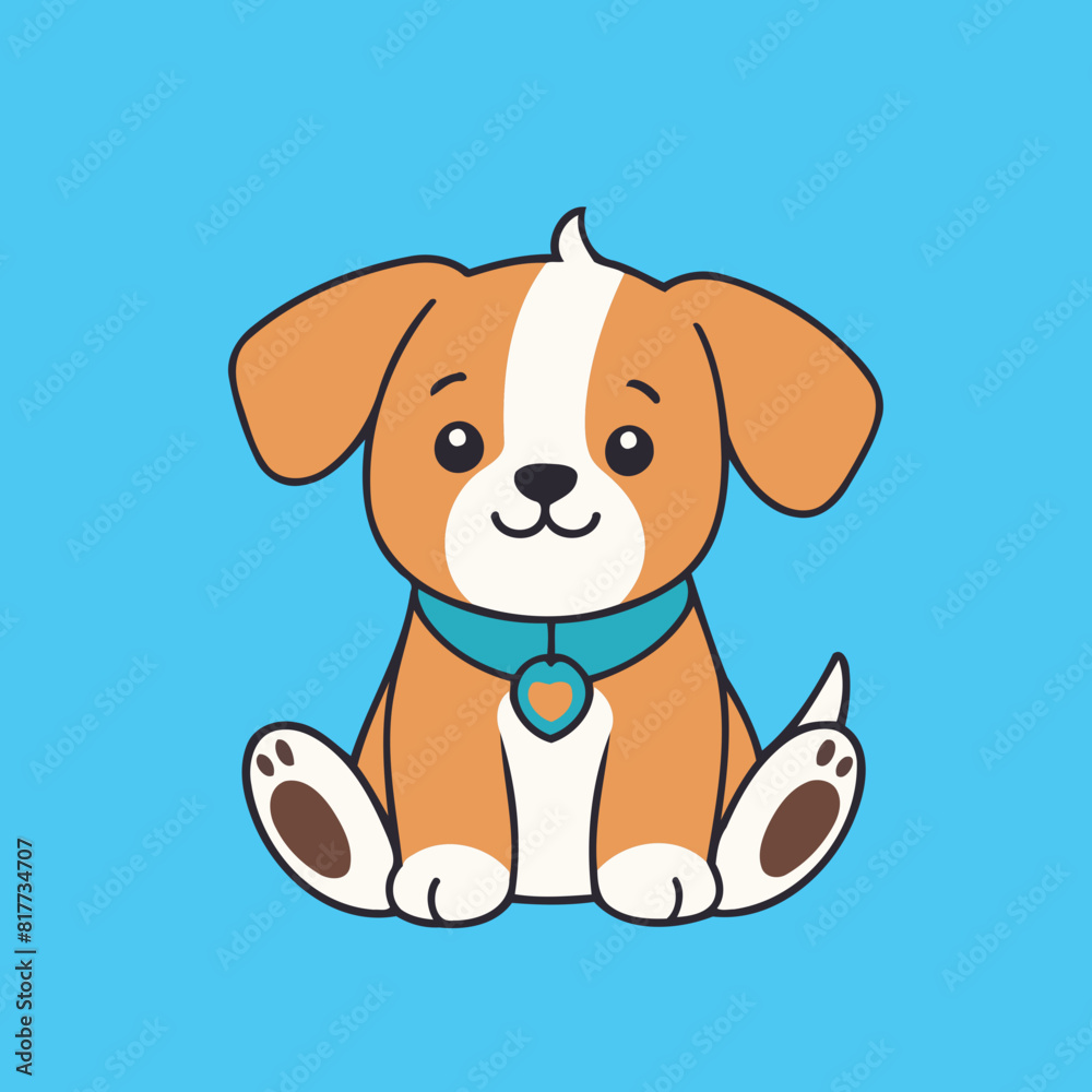 Obraz premium Cute Puppy vector illustration for preschoolers' learning moments