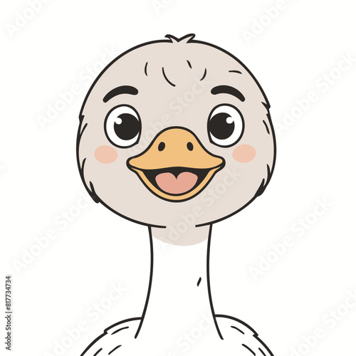 Vector illustration of a sweet Ostrich for youngsters' imaginative journeys