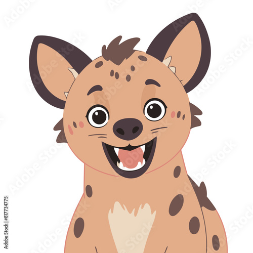 Cute Hyena for kids  storytelling vector illustration