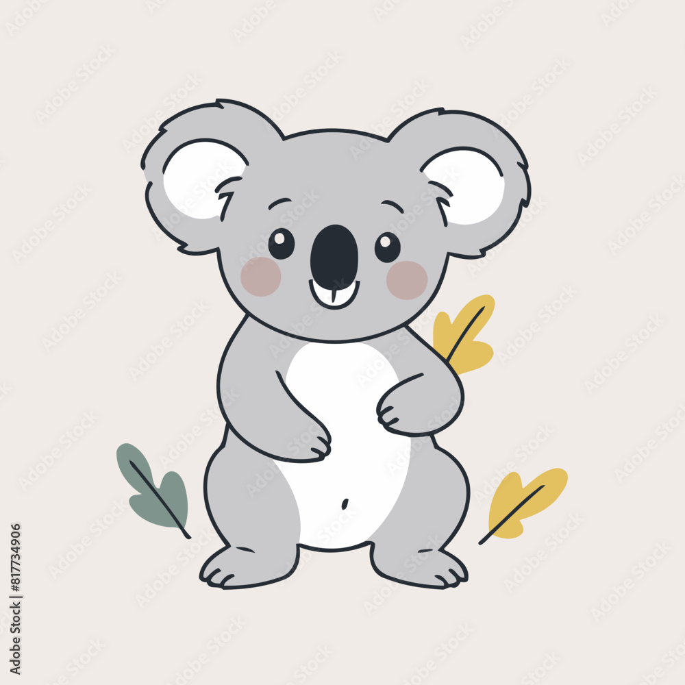 Cute vector illustration of a Koala for kids' reading time Cute vector illustration of a Koala for kids' reading time