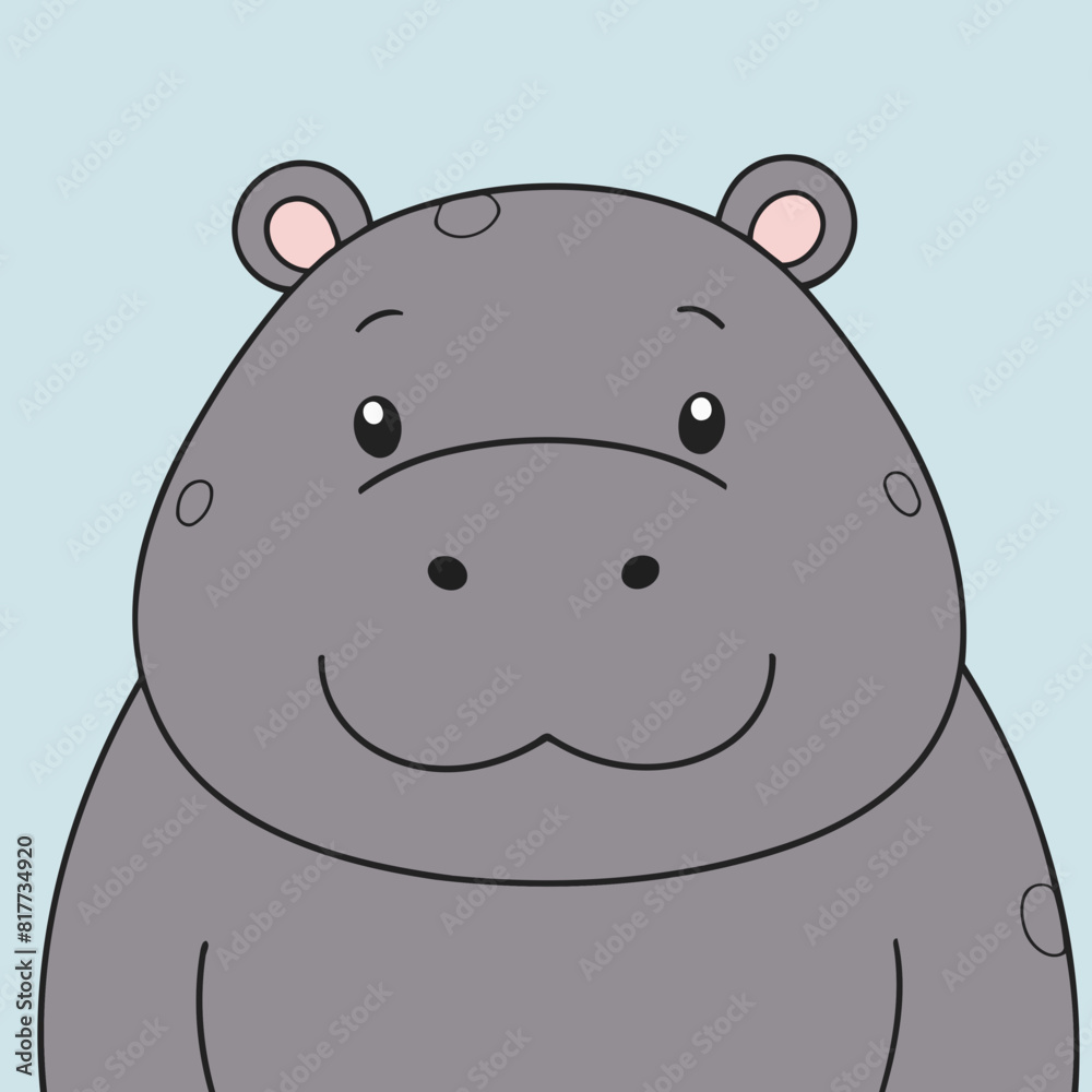 Cute Hippo vector illustration for children Cute Hippo vector illustration for children
