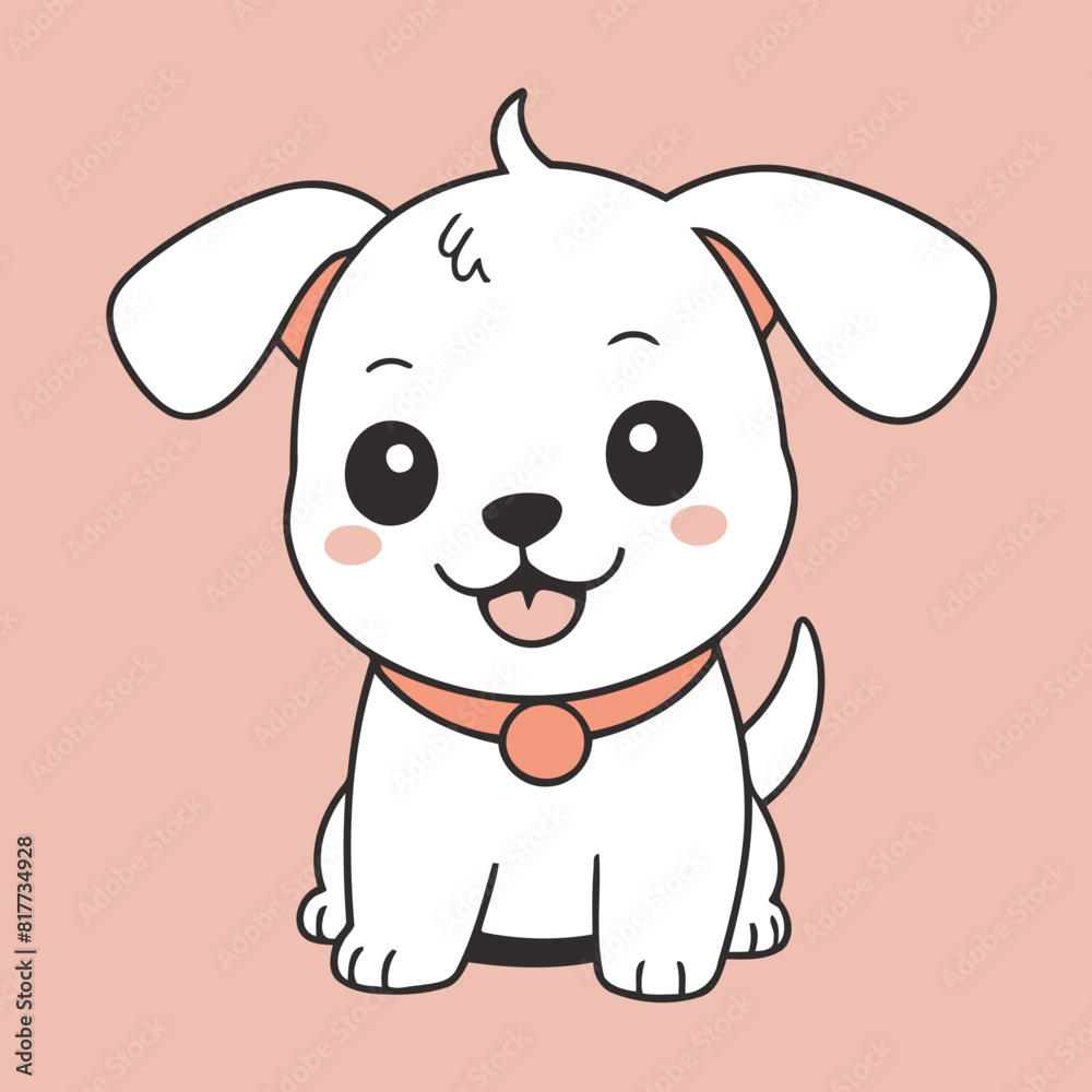 Cute vector illustration of a Puppy for toddlers' playful adventures Cute vector illustration of a Puppy for toddlers' playful adventures