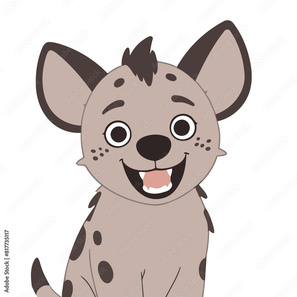 Vector illustration of a cute Hyena for kids books Vector illustration of a cute Hyena for kids books