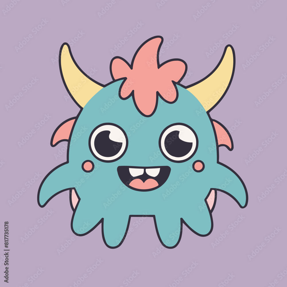 Cute Monster vector illustration of a for toddlers books Cute Monster vector illustration of a for toddlers books