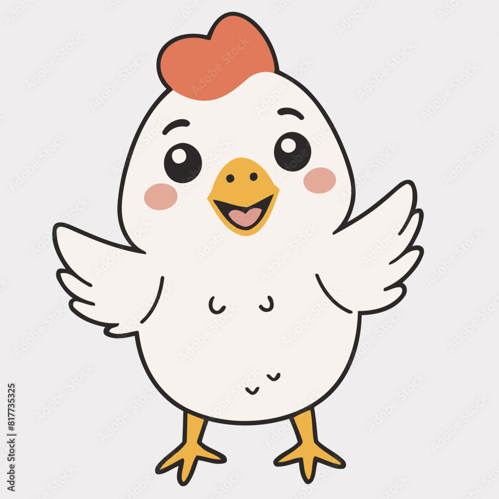 Vector illustration of an endearing Chicken for kids' bedtime stories Vector illustration of an endearing Chicken for kids' bedtime stories