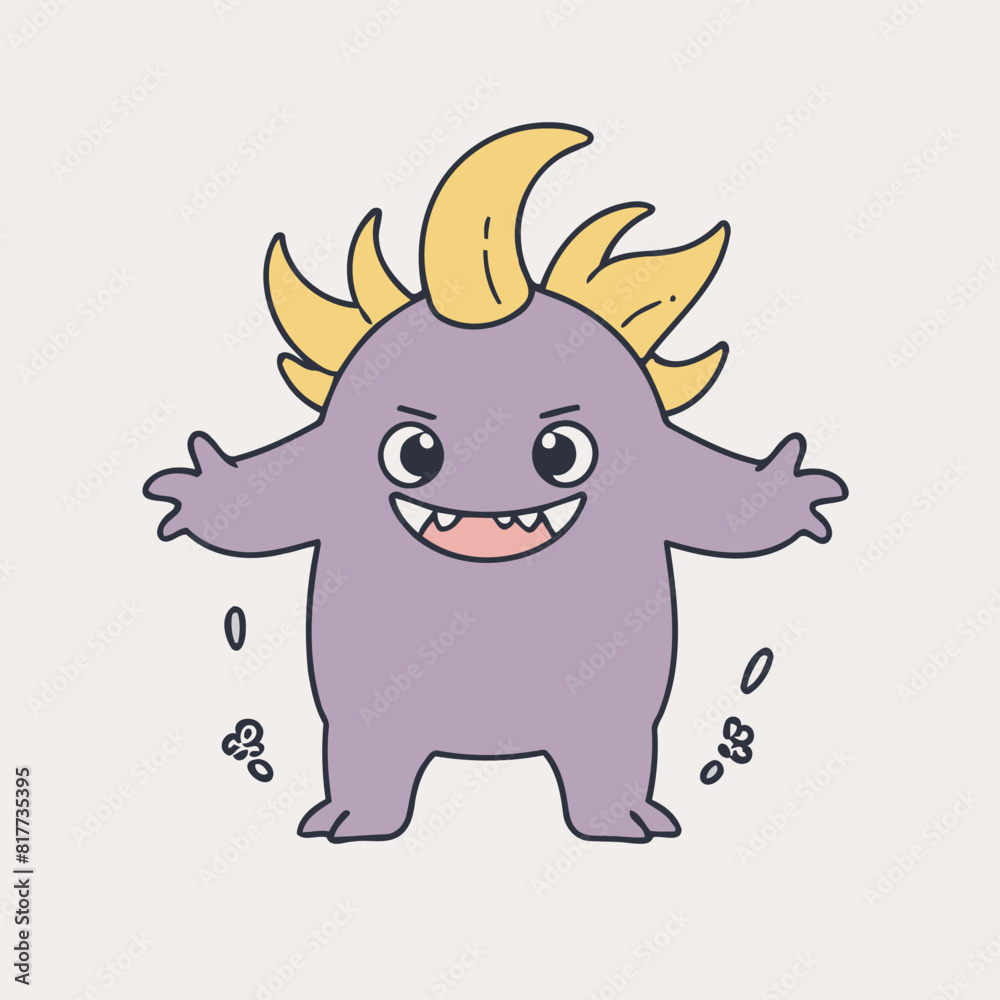 Vector illustration of a cute Monster for toddlers story books Vector illustration of a cute Monster for toddlers story books