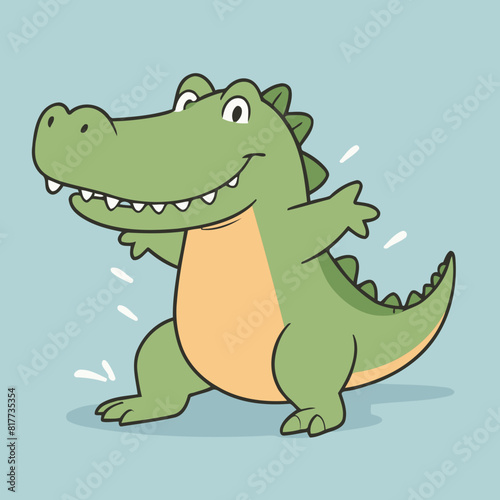 Vector illustration of a cute Crocodile for children story book