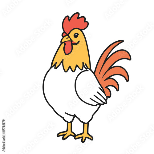 Vector illustration of a cute Rooster for children story book © meastudios