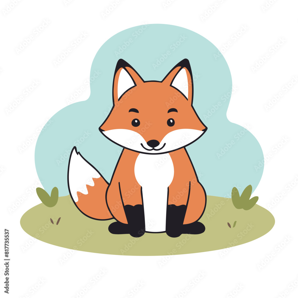 Cute Fox for toddlers story books vector illustration Cute Fox for toddlers story books vector illustration