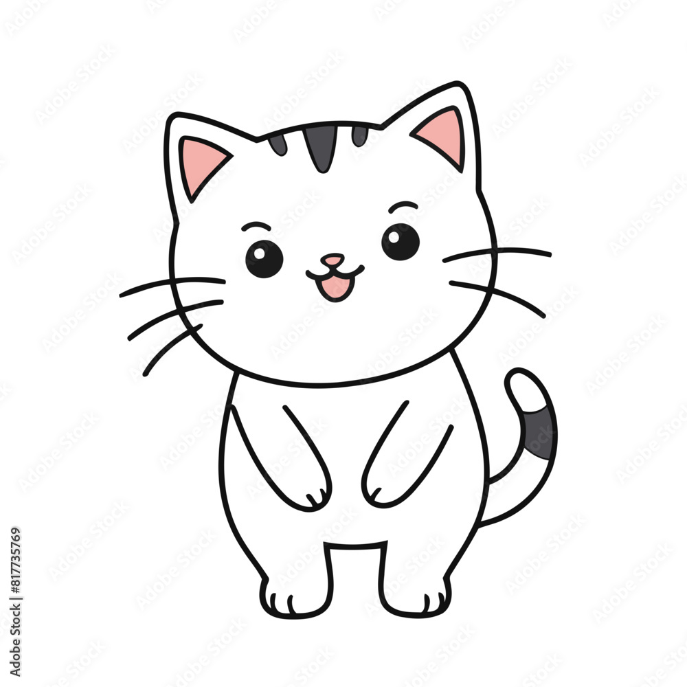 Cute vector illustration of a Kitten for toddlers story books Cute vector illustration of a Kitten for toddlers story books