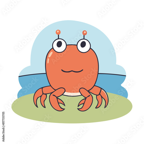 Cute Crab vector illustration for little ones' bedtime routines