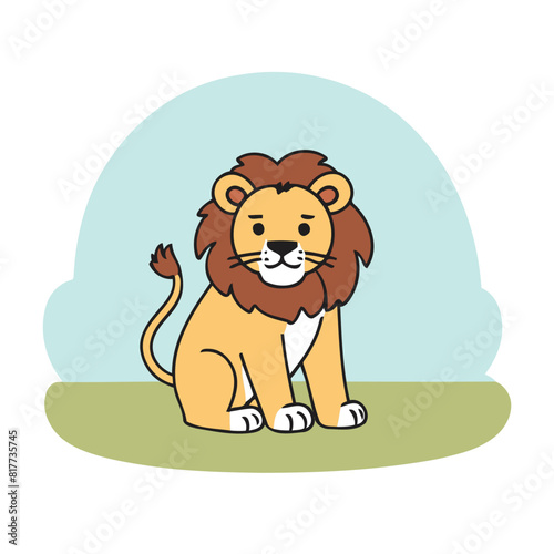 Cute Lion vector illustration for preschoolers' learning moments