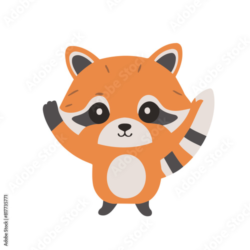 Cute vector illustration of a Raccoon for children book