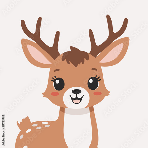 Vector illustration of a playful Deer for preschoolers  storytime