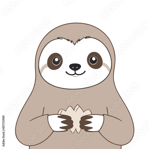Cute Sloth for toddlers story books vector illustration