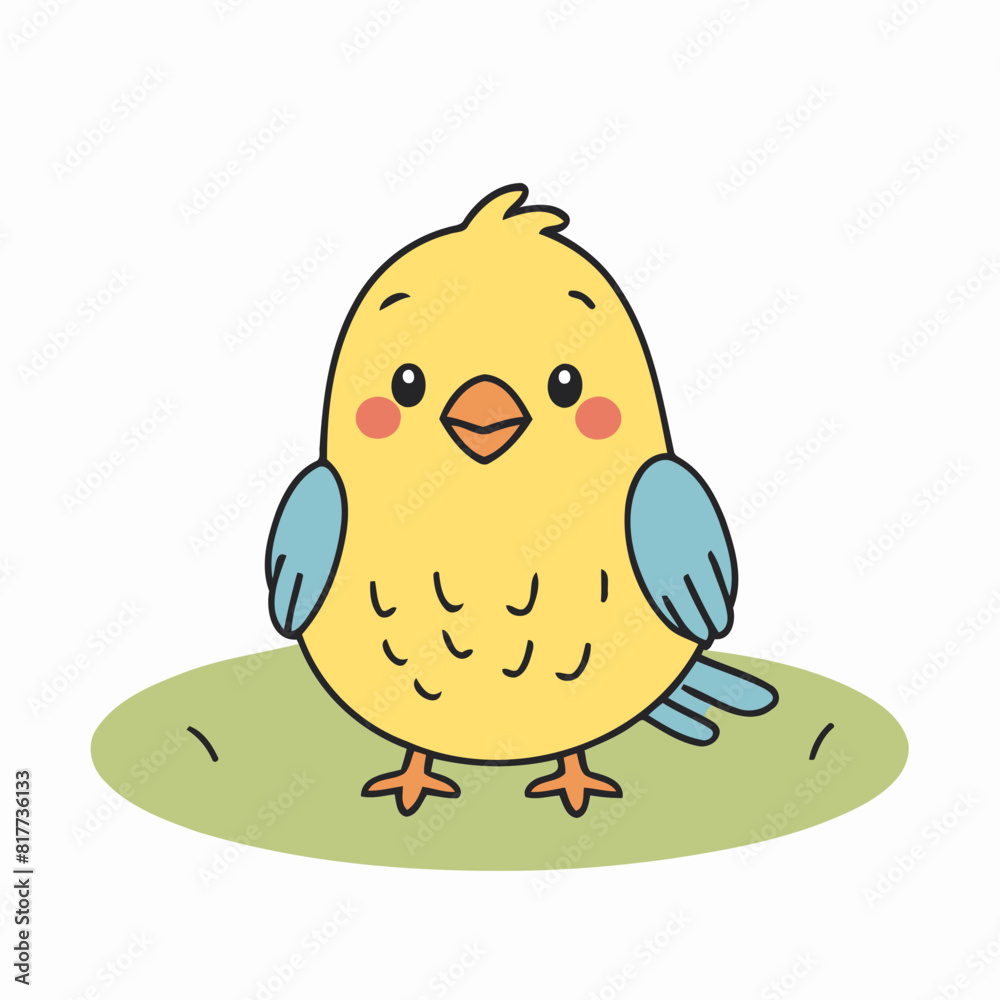Fototapeta premium Cute Bird for toddlers' playful adventures vector illustration