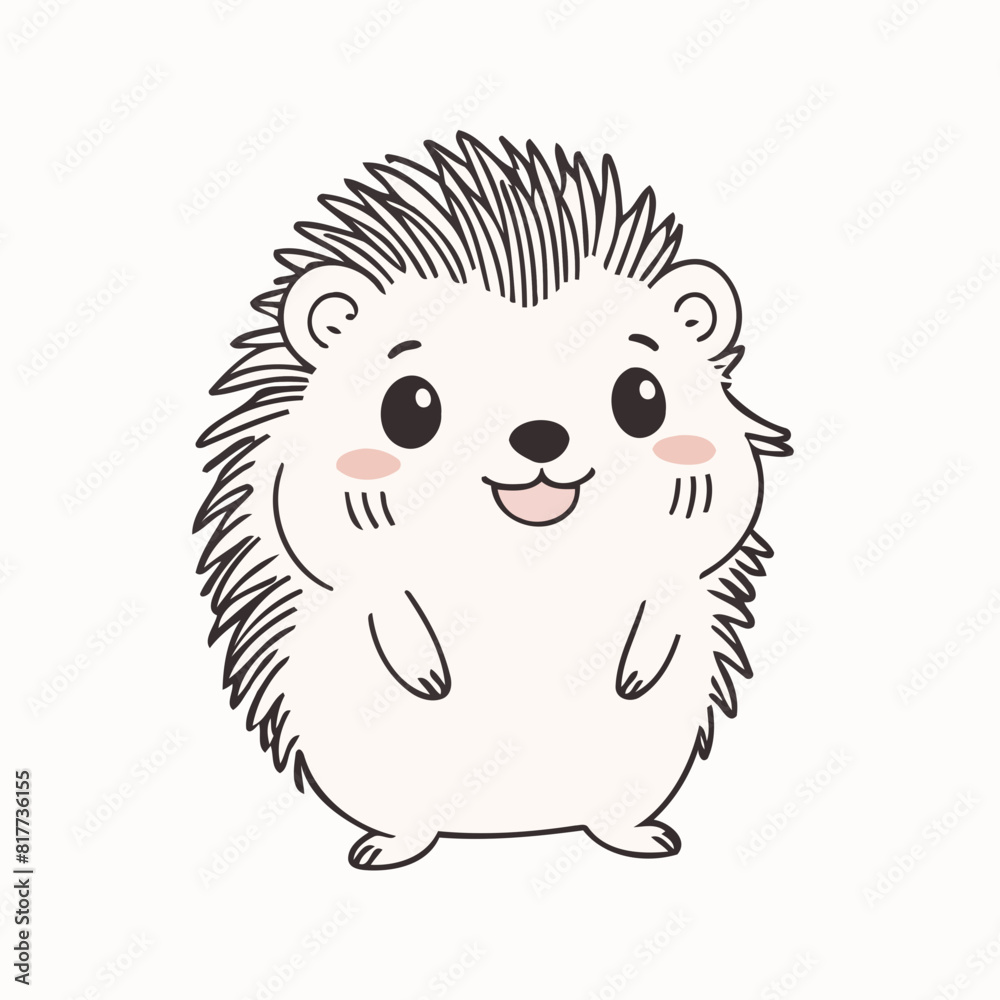 Fototapeta premium Cute vector illustration of a Hedgehog for youngsters' imaginative stories