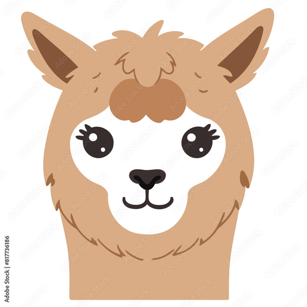 Cute vector illustration of a Alpaca for early readers' delight Cute vector illustration of a Alpaca for early readers' delight