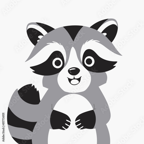Cute vector illustration of a Raccoon for youngsters' imaginative stories