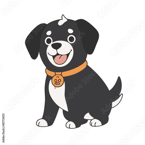 Cute Dog for toddlers  playful adventures vector illustration