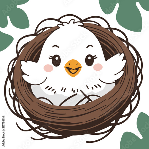 Cute Bird vector illustration of a for toddlers books