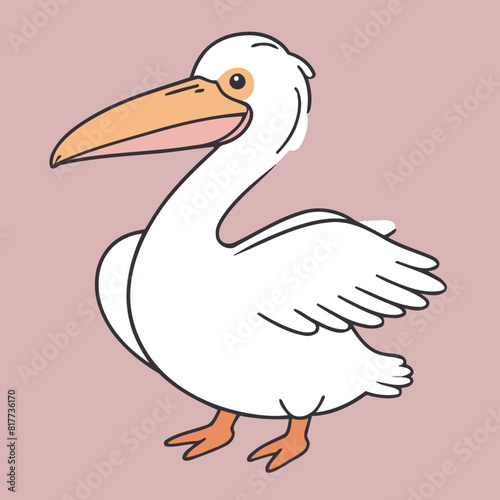 Vector illustration of a sweet Pelican for youngsters' imaginative journeys