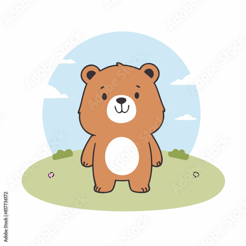 Cute vector illustration of a Bear for youngsters' imaginative stories