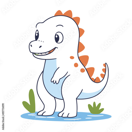 Cute Dino vector illustration of a for toddlers books