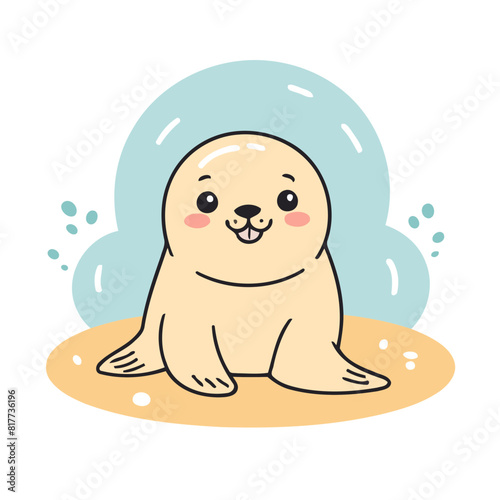 Vector illustration of a playful Seal for preschoolers' storytime