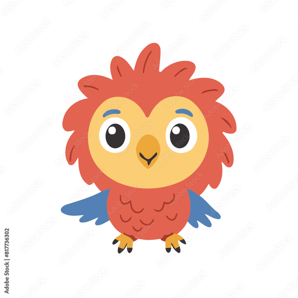 Fototapeta premium Vector illustration of a cute Parrot for toddlers books