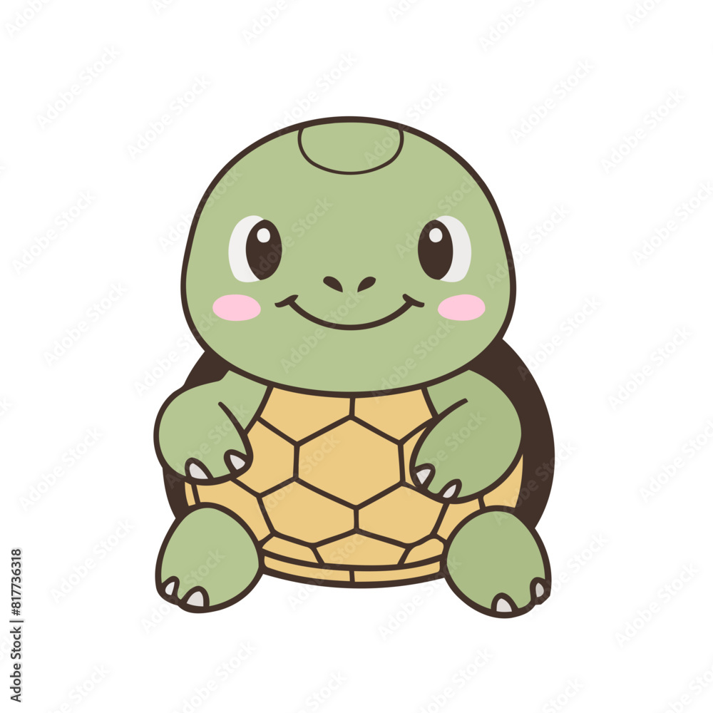 Vector illustration of a cute Turtle for toddlers Vector illustration of a cute Turtle for toddlers