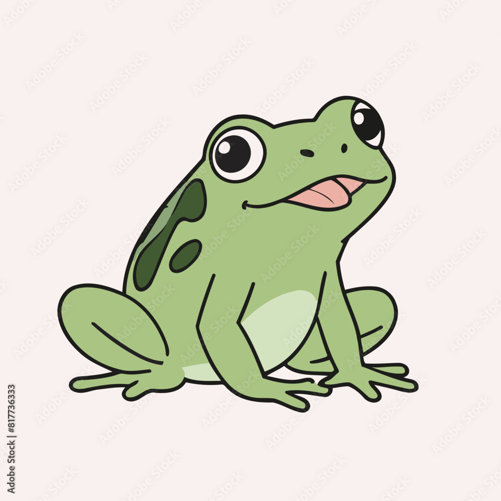 Vector illustration of a cute Frog for kids story book Vector illustration of a cute Frog for kids story book
