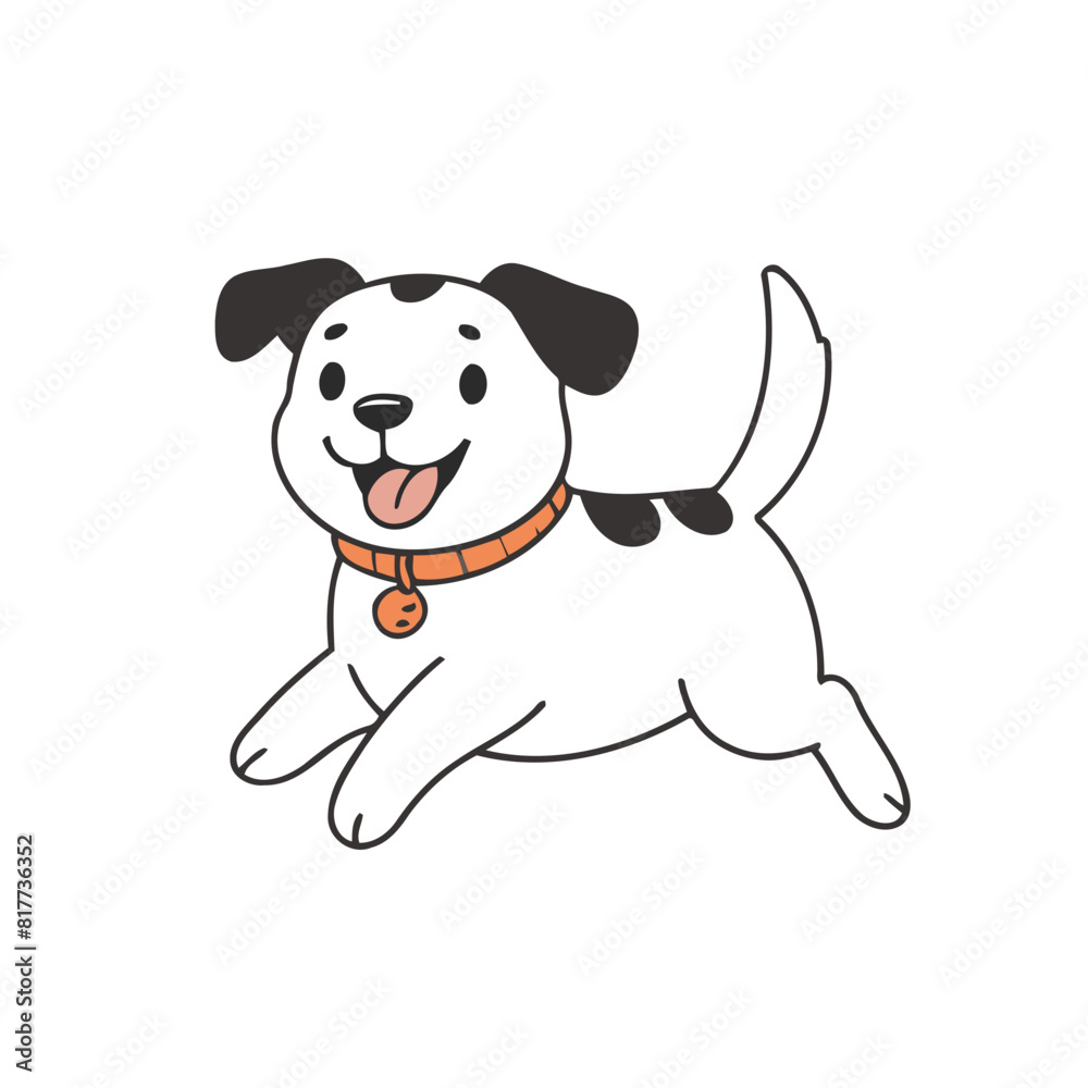 Naklejka premium Cute vector illustration of a Dog for toddlers