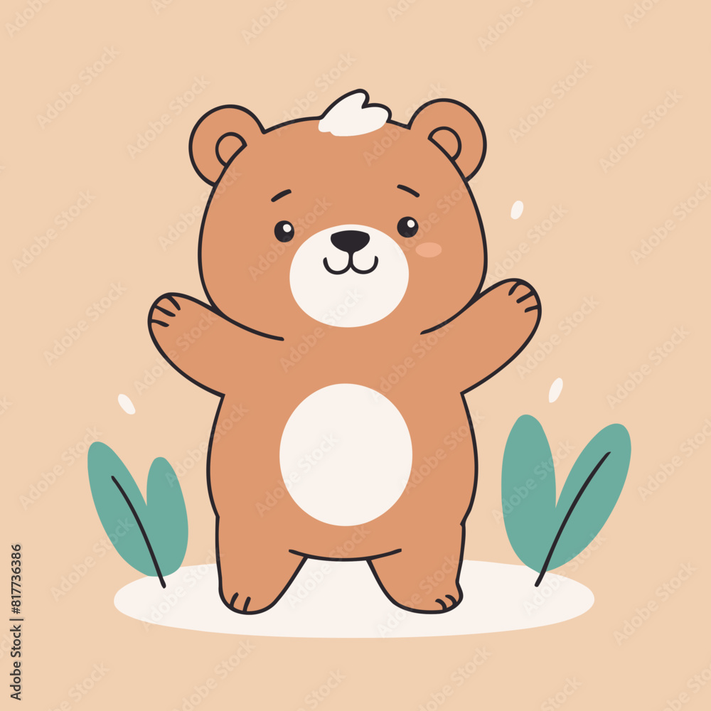 Vector illustration of a winsome Bear for children's literature Vector illustration of a winsome Bear for children's literature